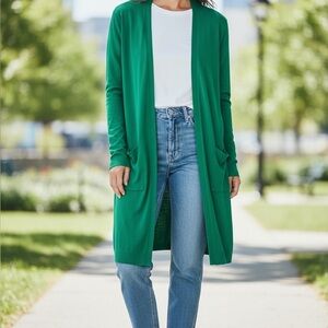 Halogen Teal Longline Cardigan